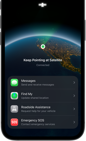 Messages via satellite feature in use