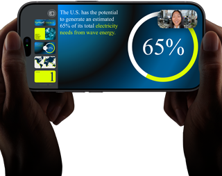 Horizontal video call demonstration of a keynote presentation on iPhone 18 Pro, black color