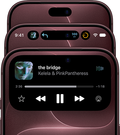 Three iPhone 18 Pros in burgundy color overlapping upward to show Dynamic Island in different modes: off, minimized, and maximized