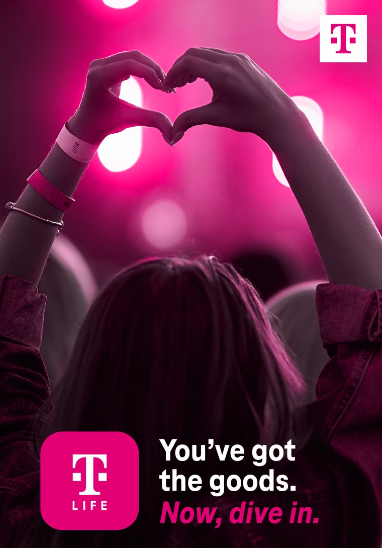 You’ve got the goods. Now, dive in. A T-Mobile member enjoys a live event with their benefits using the T-Life app. 