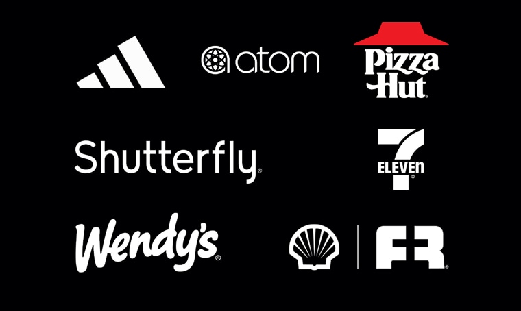 T-Mobile partner logos: Addidas, Atom, Pizza Hut, Shutterfly, 7 Eleven, Wendys, Shells Rewards