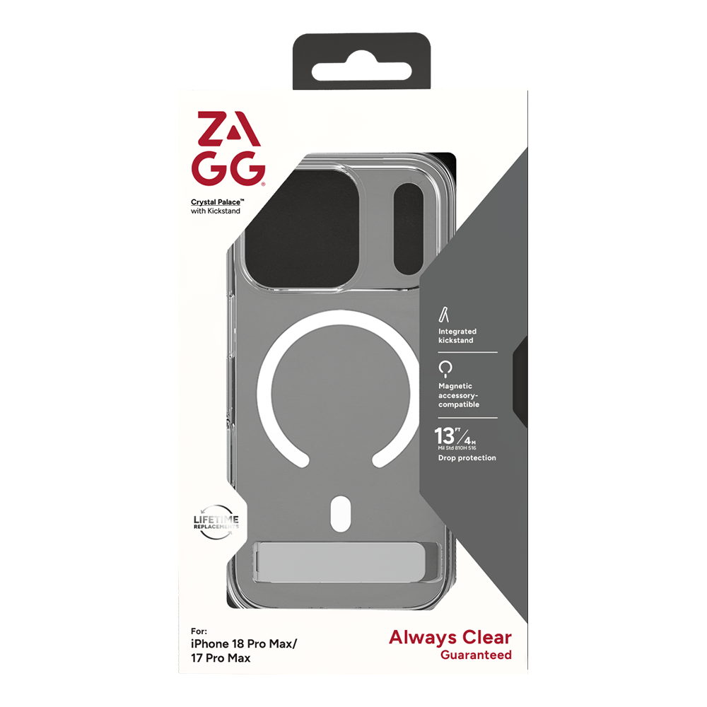 ZAGG Crystal Palace Snap w/ Kickstand Case for iPhone 18 Pro Max/17 Max