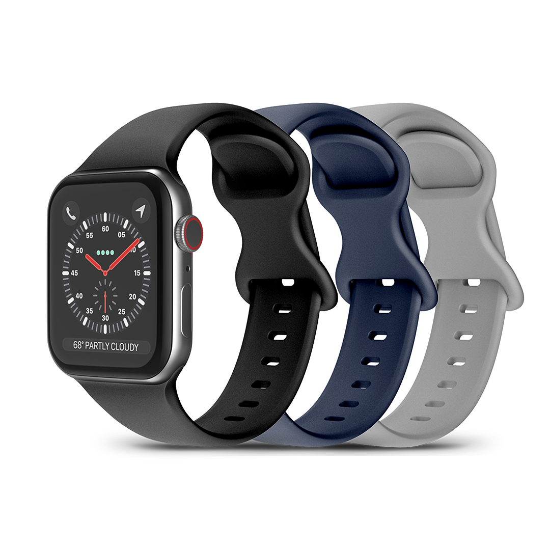 PureGear Silicone Watch Bands 3-Pack for Apple Watch 42/44/45/46/49mm