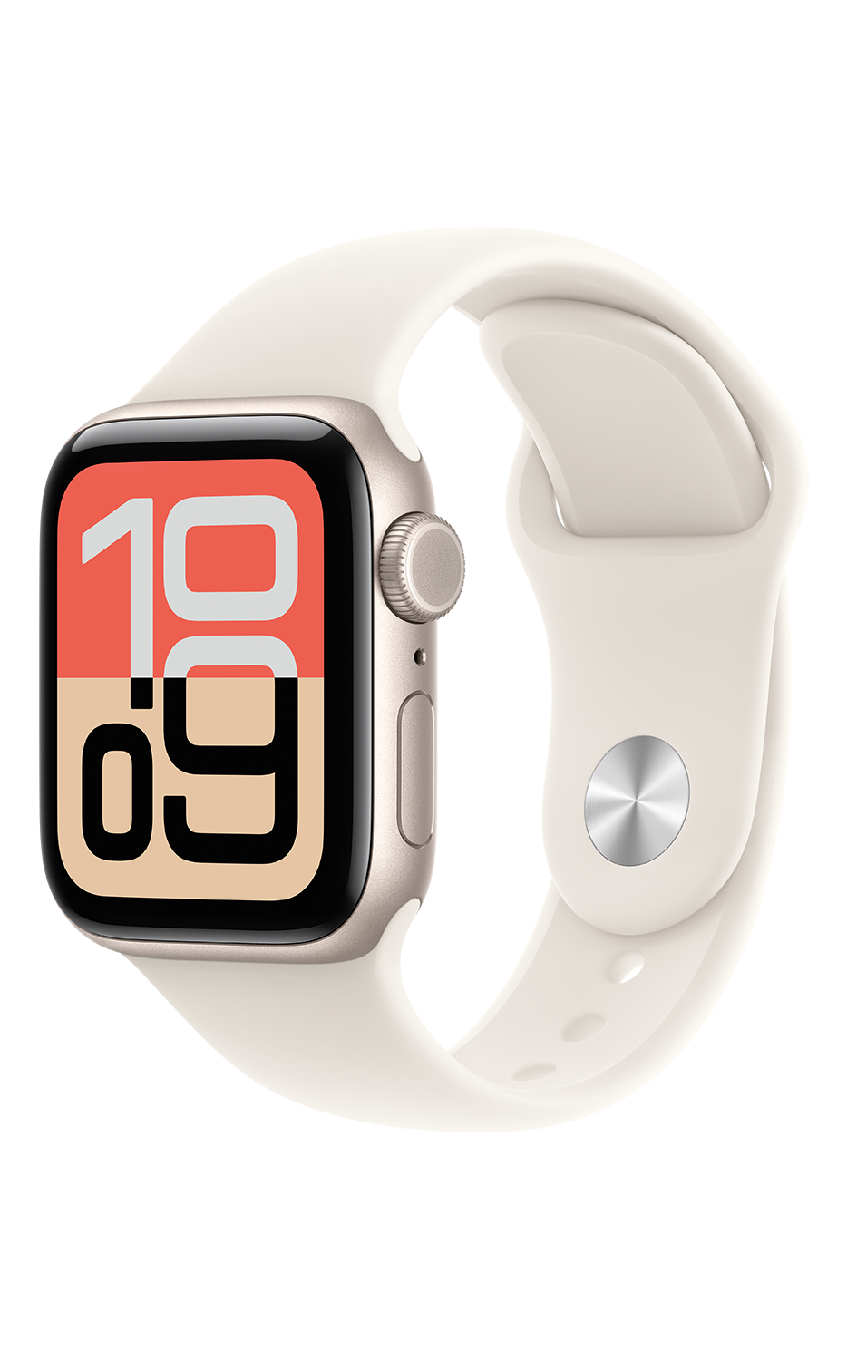 Apple Watch SE 3 40mm - Starlight Aluminum Case Starlight Sport Band S/M 1 of 2 views