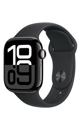 Apple Watch Series 10 42mm - Jet Black Aluminum Black Sport Band S/M