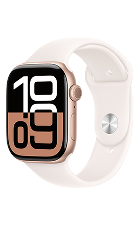Apple Watch Series 10 46mm - Rose Gold Aluminum Light Blush Sport Band M/L