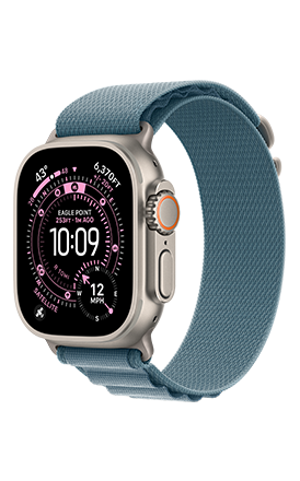 Apple Watch Ultra 3 - Caja de titanio natural y correa Alpine azul claro pequeña