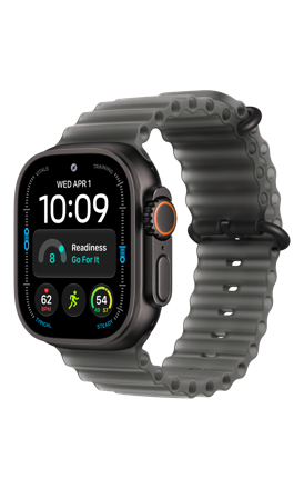 Apple Watch Ultra 4 - Black Titanium Case Translucent Black Ocean Band