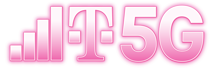 T-Mobile 5G signal bars in a magenta-and-white ombre hue with a glow outline