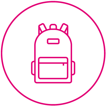 Illustration of backpack.