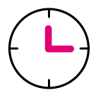 Illustrated icon of a clock