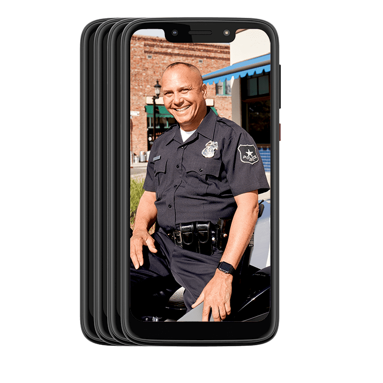 Police officer smiling