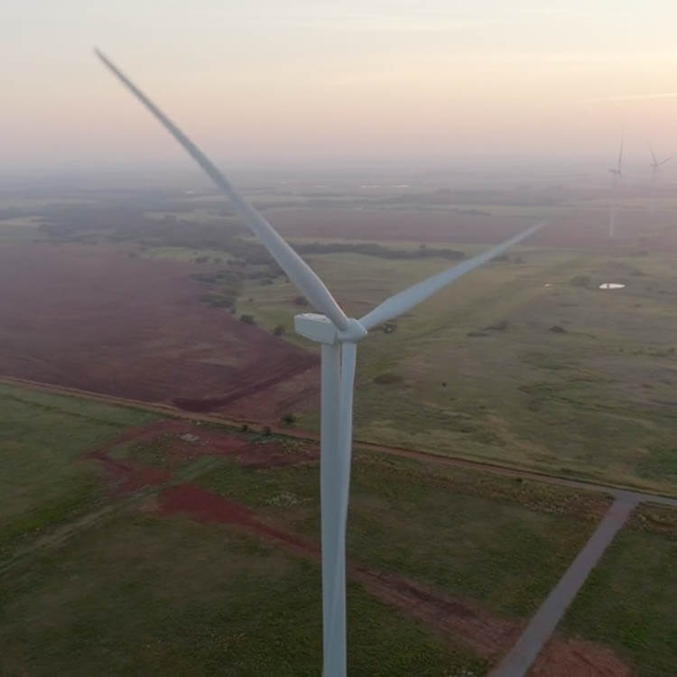 Wind turbine is open field
