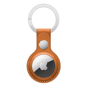 Apple AirTag Leather Key Ring - Golden Brown