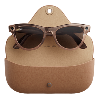 Ray-Ban Meta Skyler (Gen 2) Transitions Brown Lenses - Transparent Peach Frames