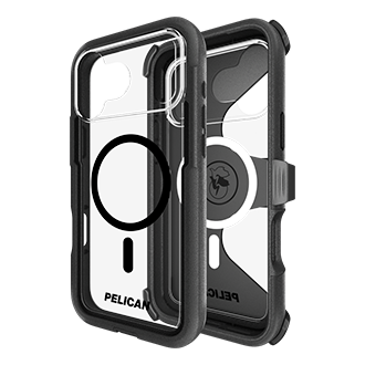 Pelican Voyager Case w/ Holster/Stand, MagSafe for iPhone 17 Pro Max - Clr/Blk