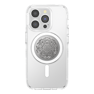 PopSockets PopGrip for MagSafe - Enamel Silver Mandala