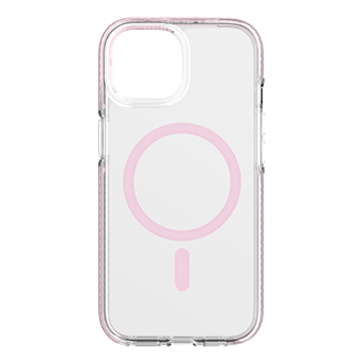 Tech21 Evo Crystal Case with MagSafe for Apple iPhone 16e/15/14/13 - Clear/Pink